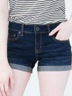 AEROPOSTALE Dark Cuffed Denim Midi Shorts, Sizes 2 & 4 - NWT